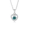 Simple Style Heart Shape Sterling Silver Inlay Moissanite Zircon Pendant Necklace