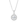 Simple Style Solid Color Sterling Silver Inlay Moissanite Zircon Pendant Necklace