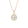 Simple Style Solid Color Sterling Silver Inlay Moissanite Zircon Pendant Necklace