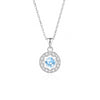 Simple Style Solid Color Sterling Silver Inlay Moissanite Zircon Pendant Necklace