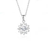 Simple Style Solid Color Sterling Silver Inlay Moissanite Zircon Pendant Necklace