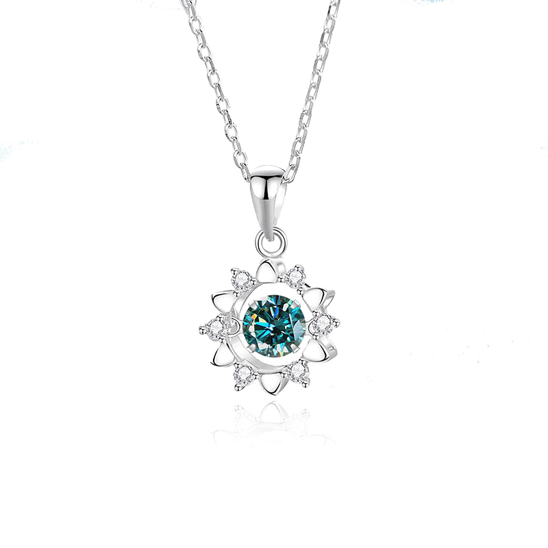 Simple Style Solid Color Sterling Silver Inlay Moissanite Zircon Pendant Necklace