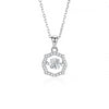 Simple Style Classic Style Solid Color Sterling Silver Inlay Moissanite Zircon Pendant Necklace