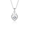 Simple Style Heart Shape Crown Sterling Silver Inlay Moissanite Zircon Pendant Necklace