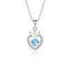 Simple Style Heart Shape Crown Sterling Silver Inlay Moissanite Zircon Pendant Necklace