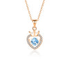 Simple Style Heart Shape Crown Sterling Silver Inlay Moissanite Zircon Pendant Necklace