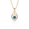 Simple Style Heart Shape Crown Sterling Silver Inlay Moissanite Zircon Pendant Necklace