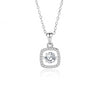 Simple Style Solid Color Sterling Silver Inlay Moissanite Zircon Pendant Necklace