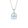 Simple Style Solid Color Sterling Silver Inlay Moissanite Zircon Pendant Necklace