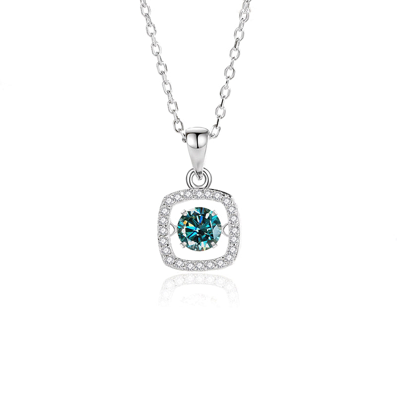 Simple Style Solid Color Sterling Silver Inlay Moissanite Zircon Pendant Necklace