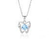 Simple Style Butterfly Sterling Silver Inlay Moissanite Zircon Pendant Necklace