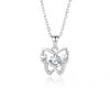 Simple Style Butterfly Sterling Silver Inlay Moissanite Zircon Pendant Necklace