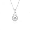 Simple Style Crown Sterling Silver Inlay Moissanite Zircon Pendant Necklace