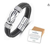 Fashion Geometric Stainless Steel Pu Leather Plating Men's Bracelets 1 Piece