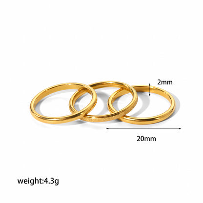 Basic Simple Style Circle Stainless Steel Plating 18k Gold Plated Rings