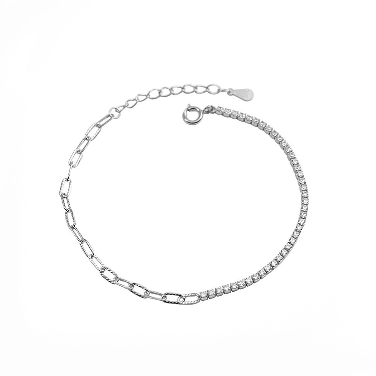 Casual Elegant Solid Color Sterling Silver Plating Inlay Diamond Silver Plated Bracelets