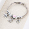 Vintage Style Artistic Four Leaf Clover Leaves Elephant Stainless Steel Plating Inlay Zircon Bangle