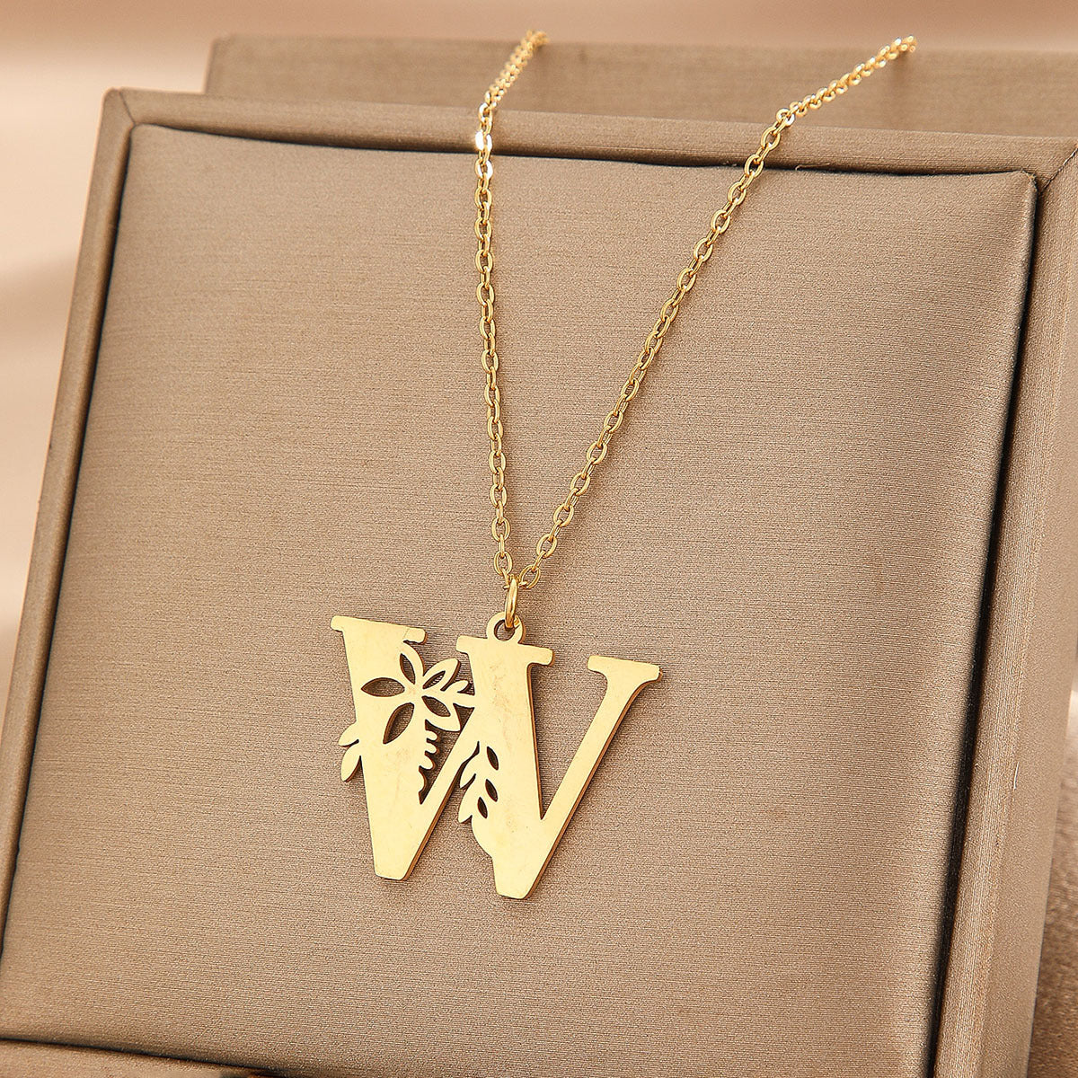 Wholesale Basic Classic Style Letter Stainless Steel Plating Pendant Necklace