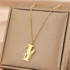 Wholesale Basic Classic Style Letter Stainless Steel Plating Pendant Necklace