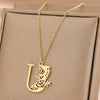 Wholesale Basic Classic Style Letter Stainless Steel Plating Pendant Necklace