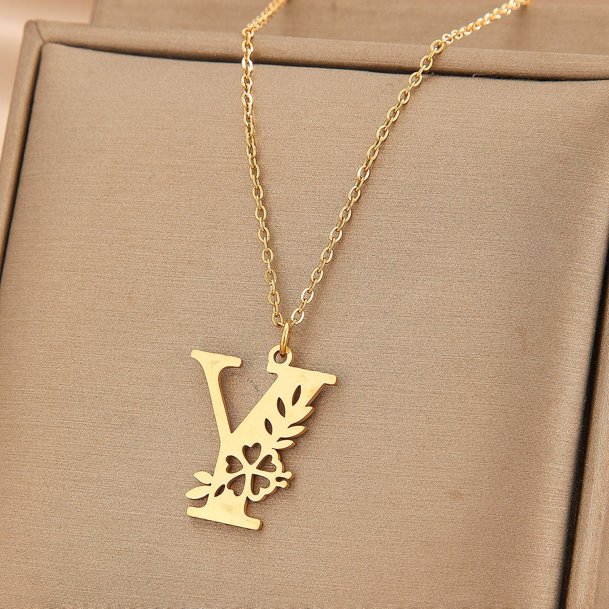 Wholesale Basic Classic Style Letter Stainless Steel Plating Pendant Necklace