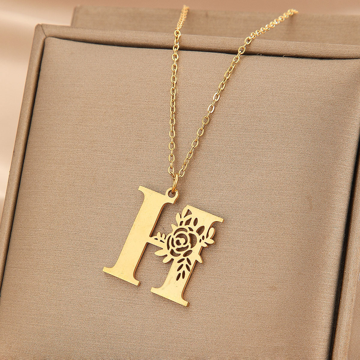 Wholesale Basic Classic Style Letter Stainless Steel Plating Pendant Necklace