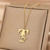 Wholesale Basic Classic Style Letter Stainless Steel Plating Pendant Necklace