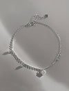 Casual Heart Shape Solid Color Sterling Silver Plating Inlay Zircon Silver Plated Bracelets