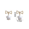 1 Pair Simple Style Bow Knot Plating Inlay Alloy Artificial Pearls Gold Plated Drop Earrings