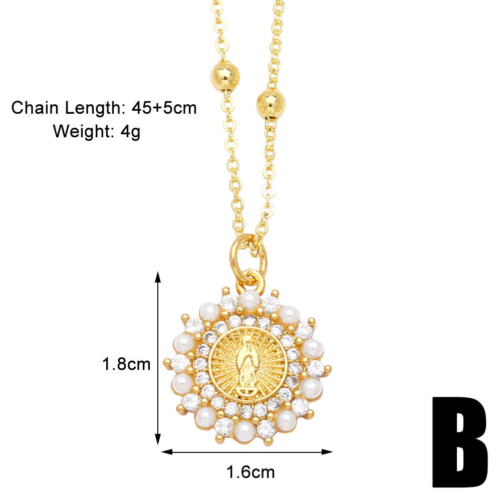 Modern Style Simple Style Eye Copper Plating Inlay Zircon 18k Gold Plated Pendant Necklace