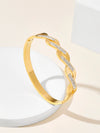 Simple Style Classic Style Solid Color Stainless Steel Plating Inlay Zircon 18k Gold Plated Bangle