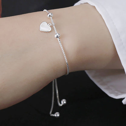 Casual Heart Shape Solid Color Sterling Silver Plating Silver Plated Bracelets