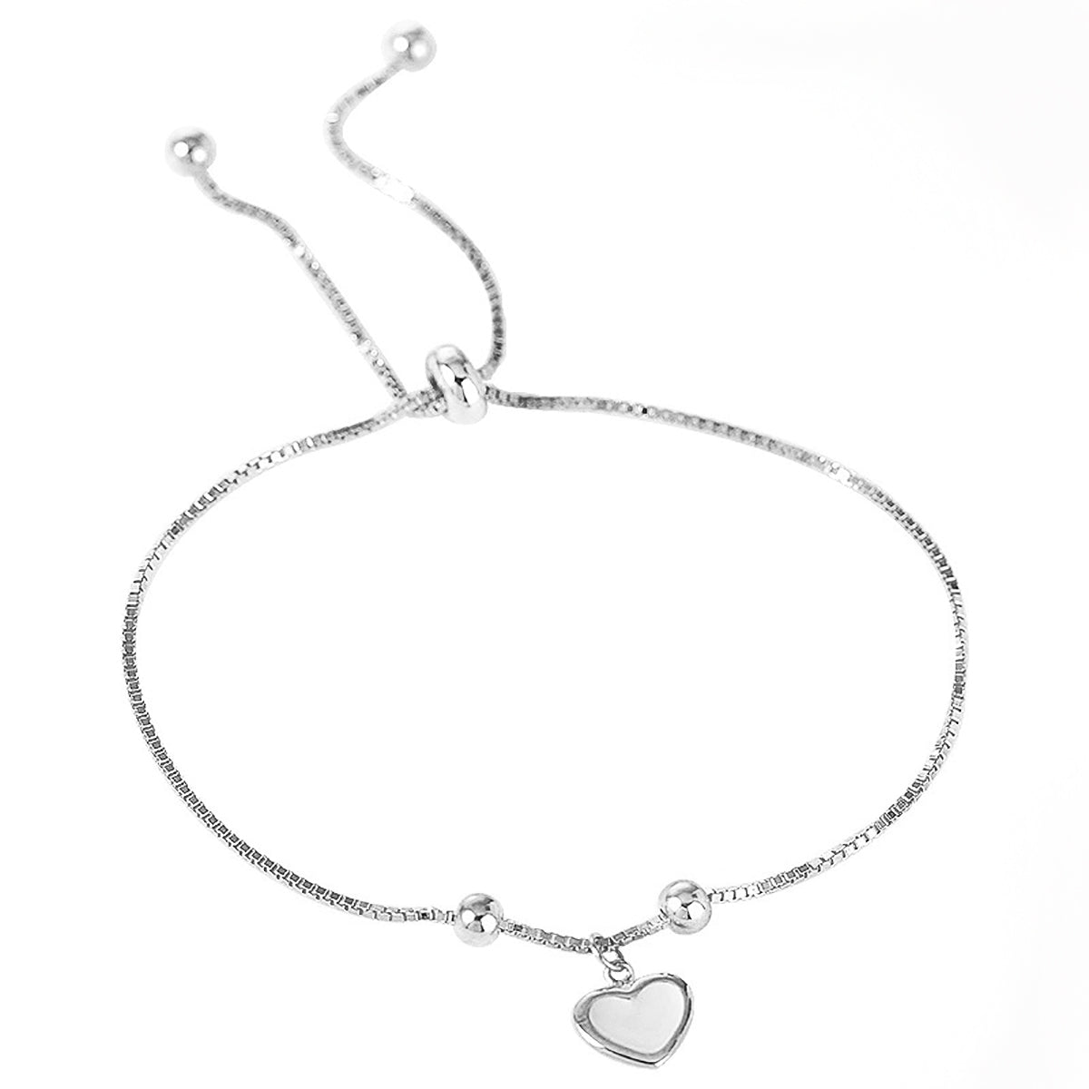 Casual Heart Shape Solid Color Sterling Silver Plating Silver Plated Bracelets