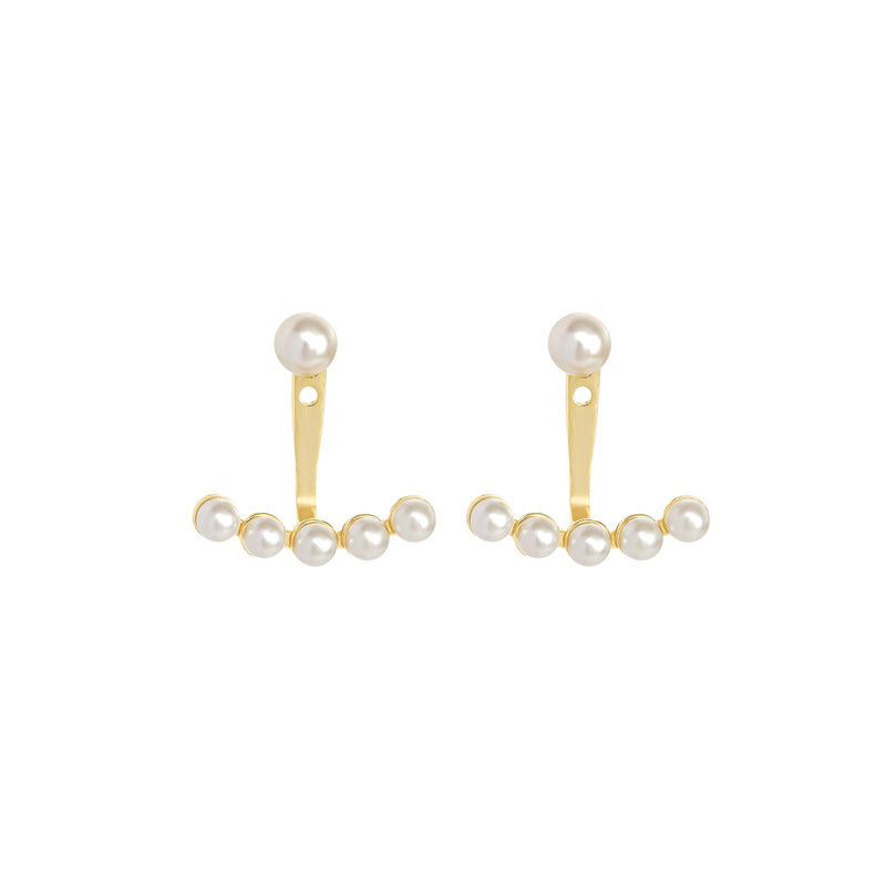 1 Pair Elegant Glam Solid Color Plating Inlay Sterling Silver Pearl Gold Plated Silver Plated Ear Studs