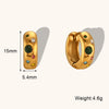 Classic Style Color Block Stainless Steel Titanium Steel Inlay Zircon Rings Earrings