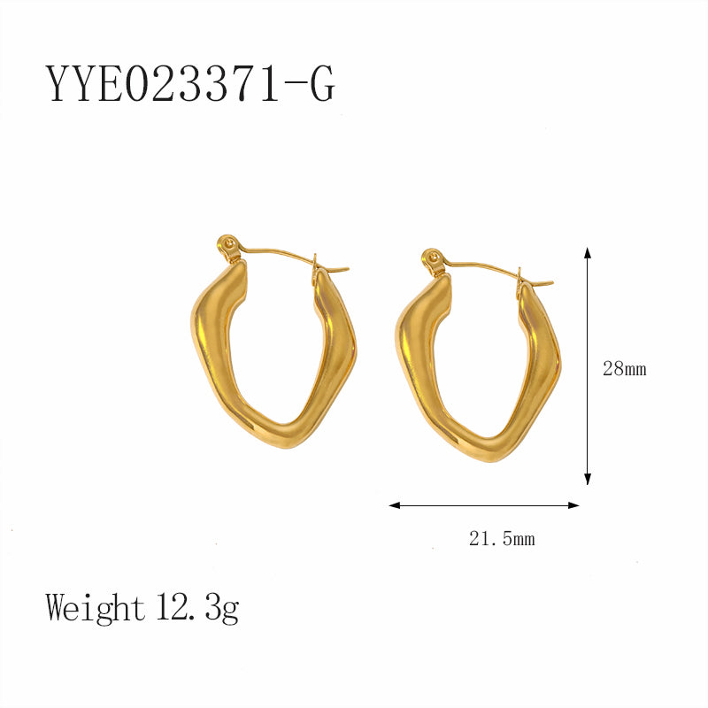 1 Pair Simple Style Solid Color Plating Stainless Steel 18k Gold Plated Ear Studs