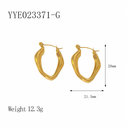 1 Pair Simple Style Solid Color Plating Stainless Steel 18k Gold Plated Ear Studs