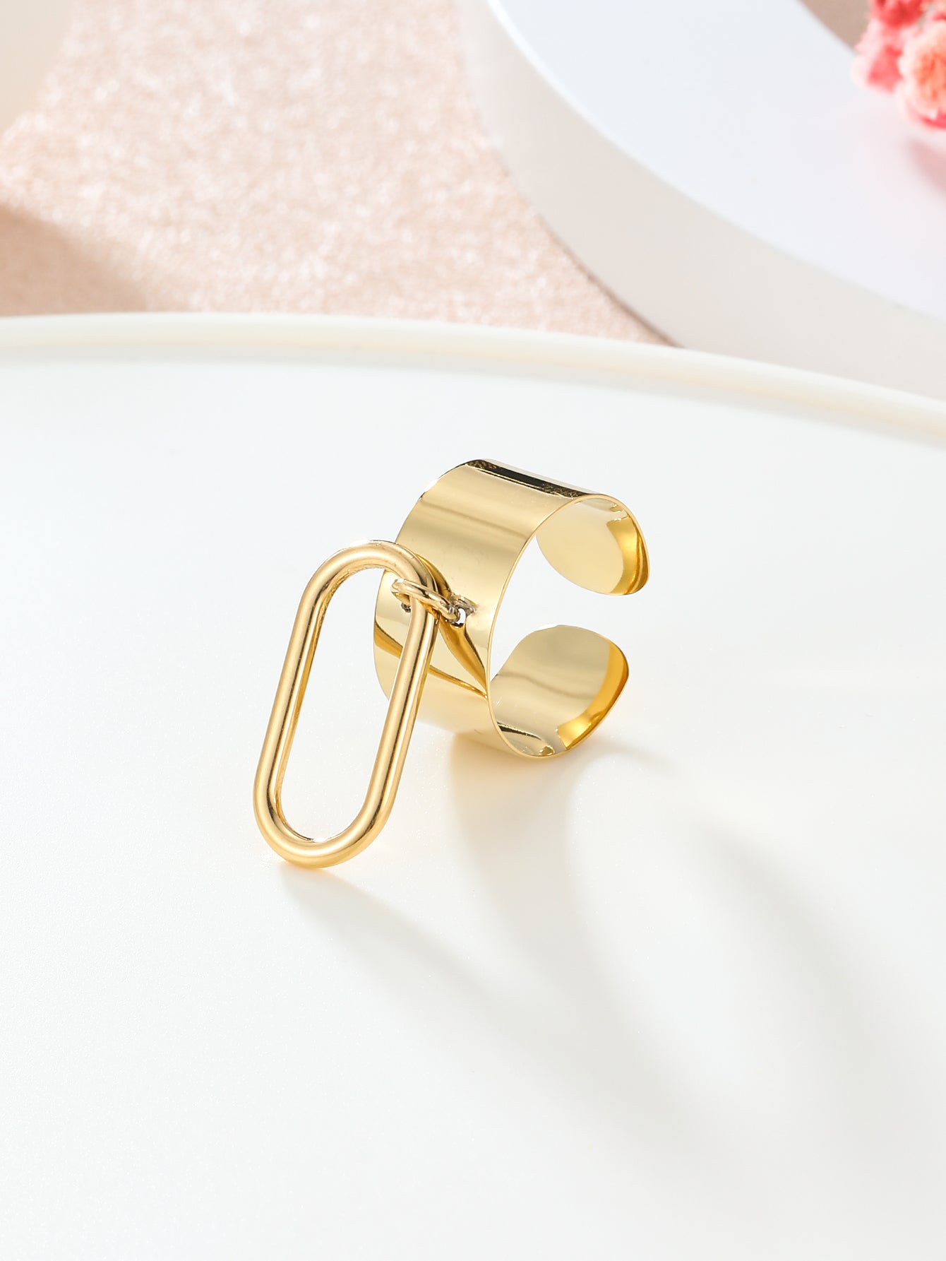 Simple Style Solid Color Stainless Steel Plating 18k Gold Plated Charm Rings