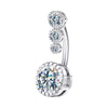 Casual Solid Color Sterling Silver Silver Plated Zircon Belly Ring In Bulk