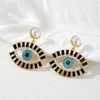 1 Pair Classical Vintage Style Exaggerated Devil's Eye Plating Inlay Alloy Pearl Zircon Drop Earrings