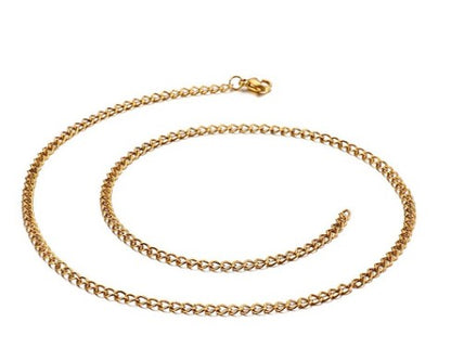 Wholesale Simple Style Solid Color Titanium Steel Chain Necklace