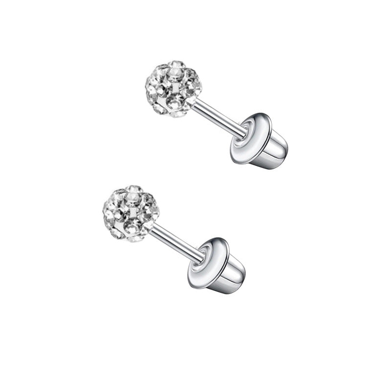 1 Pair Simple Style Cross Star Butterfly Plating Inlay Stainless Steel Zircon Ear Studs