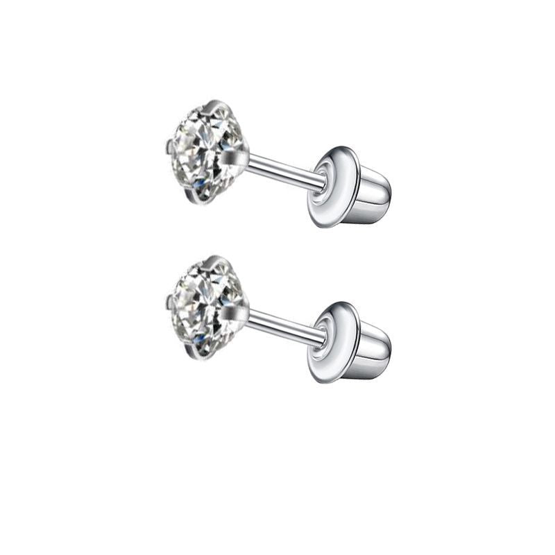 1 Pair Simple Style Cross Star Butterfly Plating Inlay Stainless Steel Zircon Ear Studs