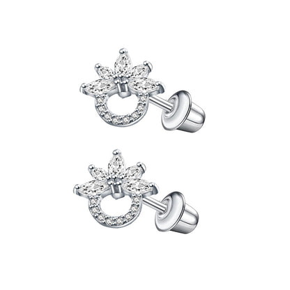 1 Pair Simple Style Cross Star Butterfly Plating Inlay Stainless Steel Zircon Ear Studs