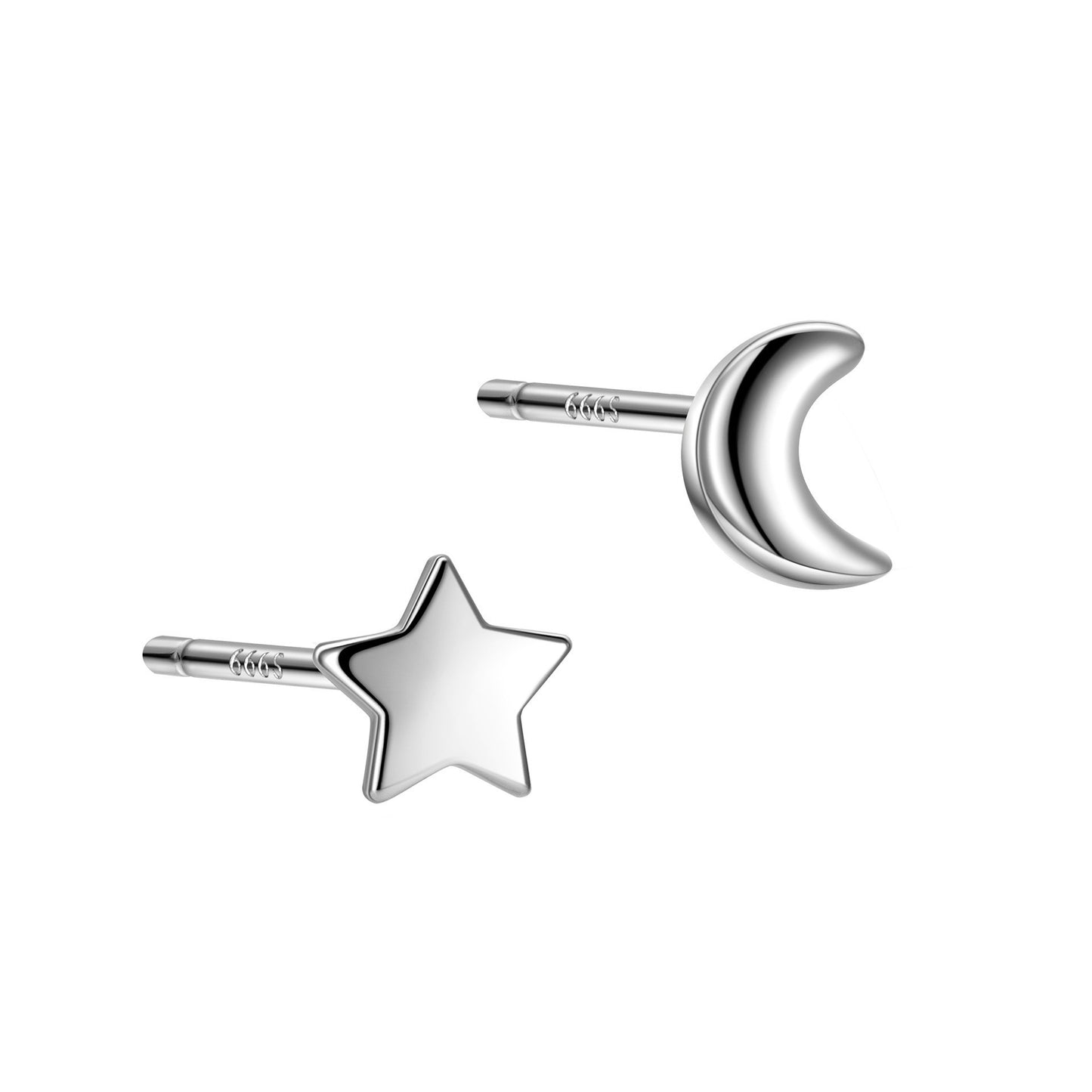 1 Pair Simple Style Doll Constellation Crown Plating Inlay Sterling Silver Zircon Ear Studs