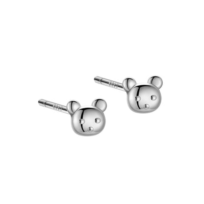 1 Pair Simple Style Doll Constellation Crown Plating Inlay Sterling Silver Zircon Ear Studs