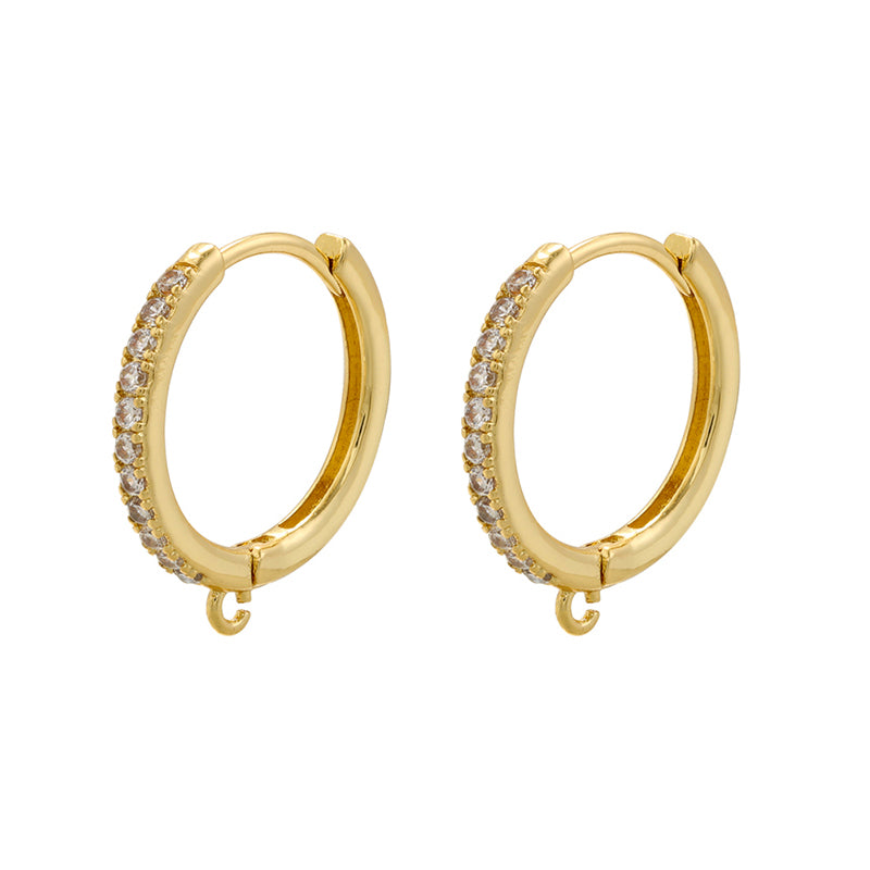 1 Pair Ig Style Simple Style Circle Plating Inlay Copper Zircon 18k Gold Plated Hoop Earrings