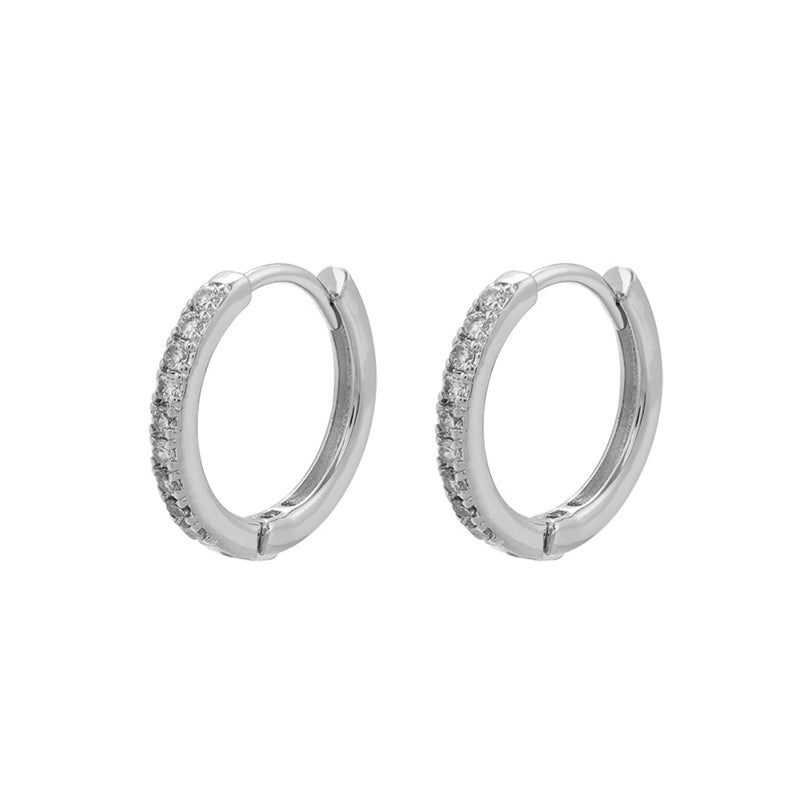 1 Pair Ig Style Casual Simple Style Round Plating Inlay Copper Zircon 18k Gold Plated Hoop Earrings