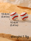 1 Pair Simple Style Sports Basketball Football Painted Epoxy Plating Alloy 14k Gold Plated Ear Studs