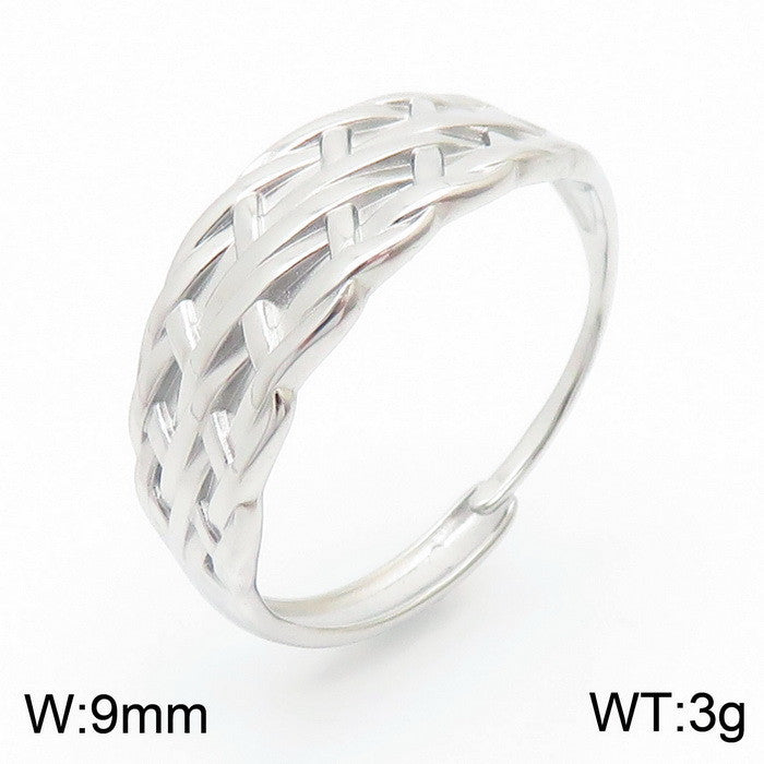 Simple Style Classic Style Solid Color Titanium Steel Plating Gold Plated Rings